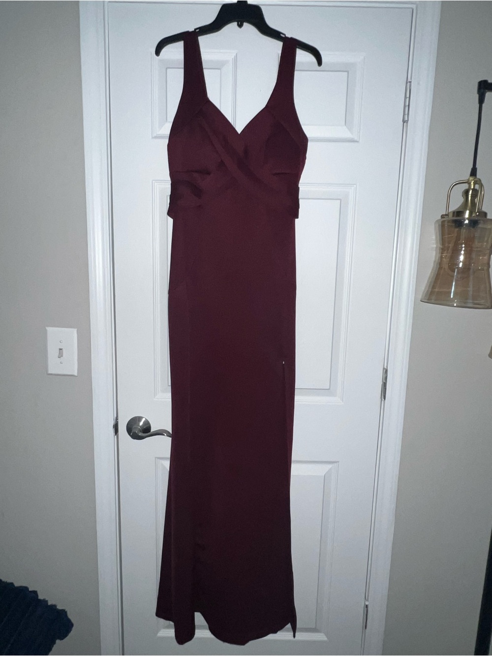 Emerald Sundae Sleeveless V-Neck Maxi Dress in Burgundy